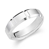 Men's Faceted Geometric Wedding Ring-119-00122