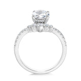 Chevron-Shaped Hidden Halo Diamond Engagement Ring
