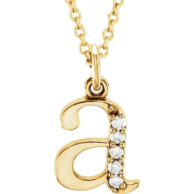 Lowercase Diamond Initial Necklace Andrews Jewelers
