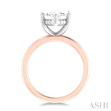 1/8 ctw Marquise Shape Round Cut Diamond Semi Mount Engagement Ring in 14K Rose and White Gold