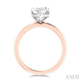 1/10 ctw Pear Shape Round Cut Diamond Semi Mount Engagement Ring in 14K Rose and White Gold