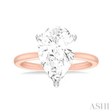 1/8 ctw Pear Shape Round Cut Diamond Semi Mount Engagement Ring in 14K Rose and White Gold