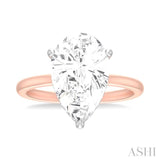 1/8 ctw Pear Shape Round Cut Diamond Semi Mount Engagement Ring in 14K Rose and White Gold
