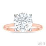 1/10 ctw Circular Shape Round Cut Diamond Semi Mount Engagement Ring in 14K Rose and White Gold