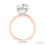 1/10 ctw Circular Shape Round Cut Diamond Semi Mount Engagement Ring in 14K Rose and White Gold