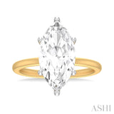 1/10 ctw Marquise Shape Round Cut Diamond Semi Mount Engagement Ring in 14K Yellow and White Gold