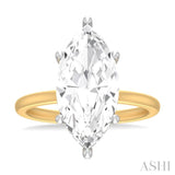 1/8 ctw Marquise Shape Round Cut Diamond Semi Mount Engagement Ring in 14K Yellow and White Gold
