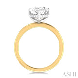 1/10 ctw Pear Shape Round Cut Diamond Semi Mount Engagement Ring in 14K Yellow and White Gold
