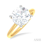 1/10 ctw Circular Shape Round Cut Diamond Semi Mount Engagement Ring in 14K Yellow and White Gold