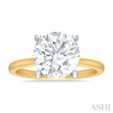 1/10 ctw Circular Shape Round Cut Diamond Semi Mount Engagement Ring in 14K Yellow and White Gold