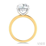 1/10 ctw Circular Shape Round Cut Diamond Semi Mount Engagement Ring in 14K Yellow and White Gold