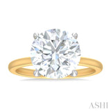 1/10 ctw Circular Shape Round Cut Diamond Semi Mount Engagement Ring in 14K Yellow and White Gold