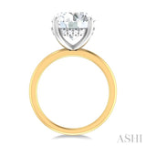 1/10 ctw Circular Shape Round Cut Diamond Semi Mount Engagement Ring in 14K Yellow and White Gold