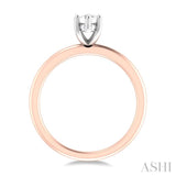 1/20 ctw Marquise Shape Round Cut Diamond Semi Mount Engagement Ring in 14K Rose and White Gold