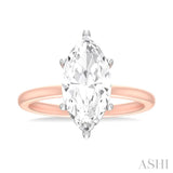 1/10 ctw Marquise Shape Round Cut Diamond Semi Mount Engagement Ring in 14K Rose and White Gold