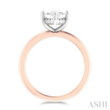 1/10 ctw Marquise Shape Round Cut Diamond Semi Mount Engagement Ring in 14K Rose and White Gold
