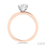 1/20 ctw Pear Shape Round Cut Diamond Semi Mount Engagement Ring in 14K Rose and White Gold