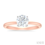 1/20 ctw Circular Shape Round Cut Diamond Semi Mount Engagement Ring in 14K Rose and White Gold