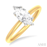 1/20 ctw Marquise Shape Round Cut Diamond Semi Mount Engagement Ring in 14K Yellow and White Gold