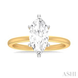 1/10 ctw Marquise Shape Round Cut Diamond Semi Mount Engagement Ring in 14K Yellow and White Gold