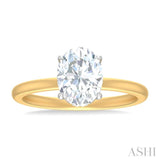 1/20 ctw Oval Shape Round Cut Diamond Semi Mount Engagement Ring in 14K Yellow and White Gold