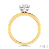 1/20 ctw Pear Shape Round Cut Diamond Semi Mount Engagement Ring in 14K Yellow and White Gold