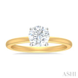 1/20 ctw Circular Shape Round Cut Diamond Semi Mount Engagement Ring in 14K Yellow and White Gold