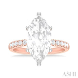 1/3 ctw Marquise Shape Round Cut Diamond Semi Mount Engagement Ring in 14K Rose and White Gold
