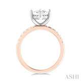 1/3 ctw Marquise Shape Round Cut Diamond Semi Mount Engagement Ring in 14K Rose and White Gold