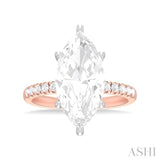 1/3 ctw Marquise Shape Round Cut Diamond Semi Mount Engagement Ring in 14K Rose and White Gold
