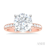 1/3 ctw Circular Shape Round Cut Diamond Semi Mount Engagement Ring in 14K Rose and White Gold