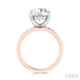 1/3 ctw Circular Shape Round Cut Diamond Semi Mount Engagement Ring in 14K Rose and White Gold
