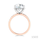 1/3 ctw Circular Shape Round Cut Diamond Semi Mount Engagement Ring in 14K Rose and White Gold