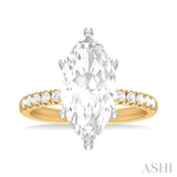 1/3 ctw Marquise Shape Round Cut Diamond Semi Mount Engagement Ring in 14K Yellow and White Gold