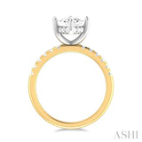 1/3 ctw Marquise Shape Round Cut Diamond Semi Mount Engagement Ring in 14K Yellow and White Gold