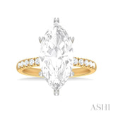 1/3 ctw Marquise Shape Round Cut Diamond Semi Mount Engagement Ring in 14K Yellow and White Gold