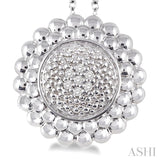 1/50 Ctw Round Cut Diamond Pendant in Sterling Silver with Chain