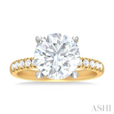 1/3 ctw Circular Shape Round Cut Diamond Semi Mount Engagement Ring in 14K Yellow and White Gold