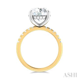 1/3 ctw Circular Shape Round Cut Diamond Semi Mount Engagement Ring in 14K Yellow and White Gold