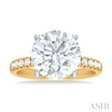 1/3 ctw Circular Shape Round Cut Diamond Semi Mount Engagement Ring in 14K Yellow and White Gold
