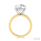 1/3 ctw Circular Shape Round Cut Diamond Semi Mount Engagement Ring in 14K Yellow and White Gold