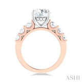 1 1/5 ctw Round Shape Round Cut Diamond Semi Mount Engagement Ring in 14K Rose and White Gold