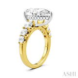 1 1/5 Ctw Pear Shape Round Cut Diamond Semi-Mount Engagement Ring in 14K Yellow and White Gold
