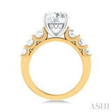 1 1/5 ctw Round Shape Round Cut Diamond Semi Mount Engagement Ring in 14K Yellow and White Gold