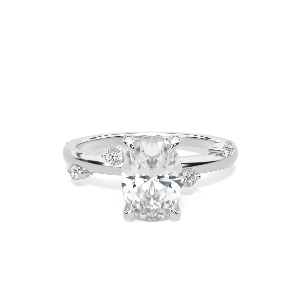 Station Diamond Engagement Ring with Hidden Halo by Allure