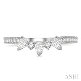 3/8 ctw Pear and Round Cut Diamond Wedding Band in 14K White Gold