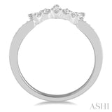 3/8 ctw Pear and Round Cut Diamond Wedding Band in 14K White Gold