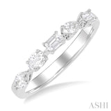 1/2 ctw Mixed Shape Diamond Cut Fashion Band in 14K White Gold