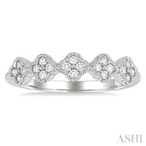 1/4 ctw Clover Motif Round Cut Diamond Fashion Ring in 14K White Gold