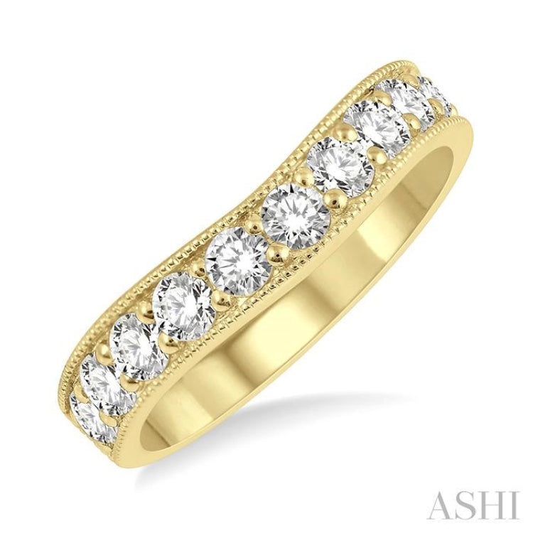 1.00CTRDDM 'V' BAND-MILLG YG 14K@11-H*